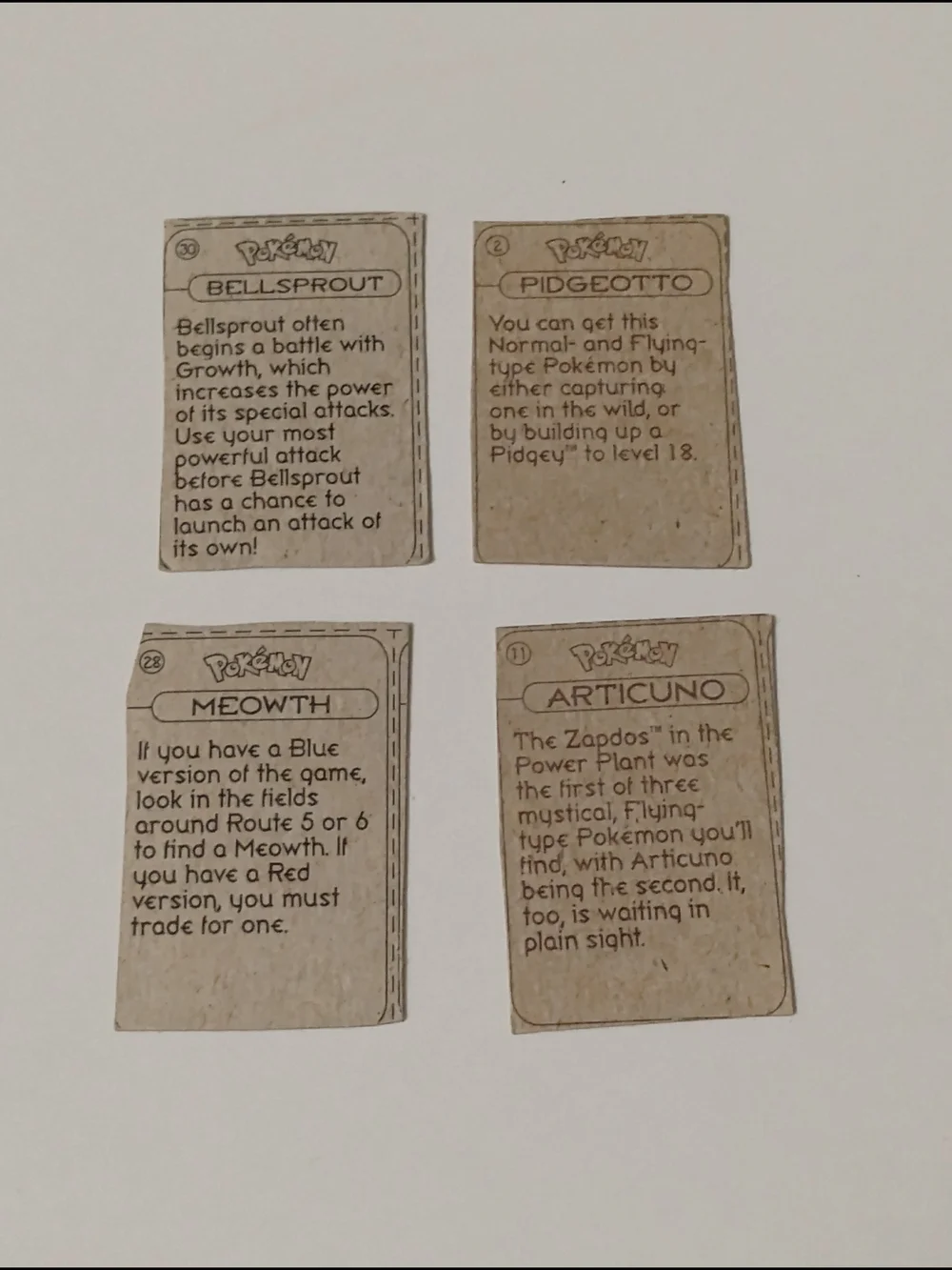 Pokemon 1998 Premium Lunchable Mini Cardboard Cutout Vintage Cards - Picture 6 of 6